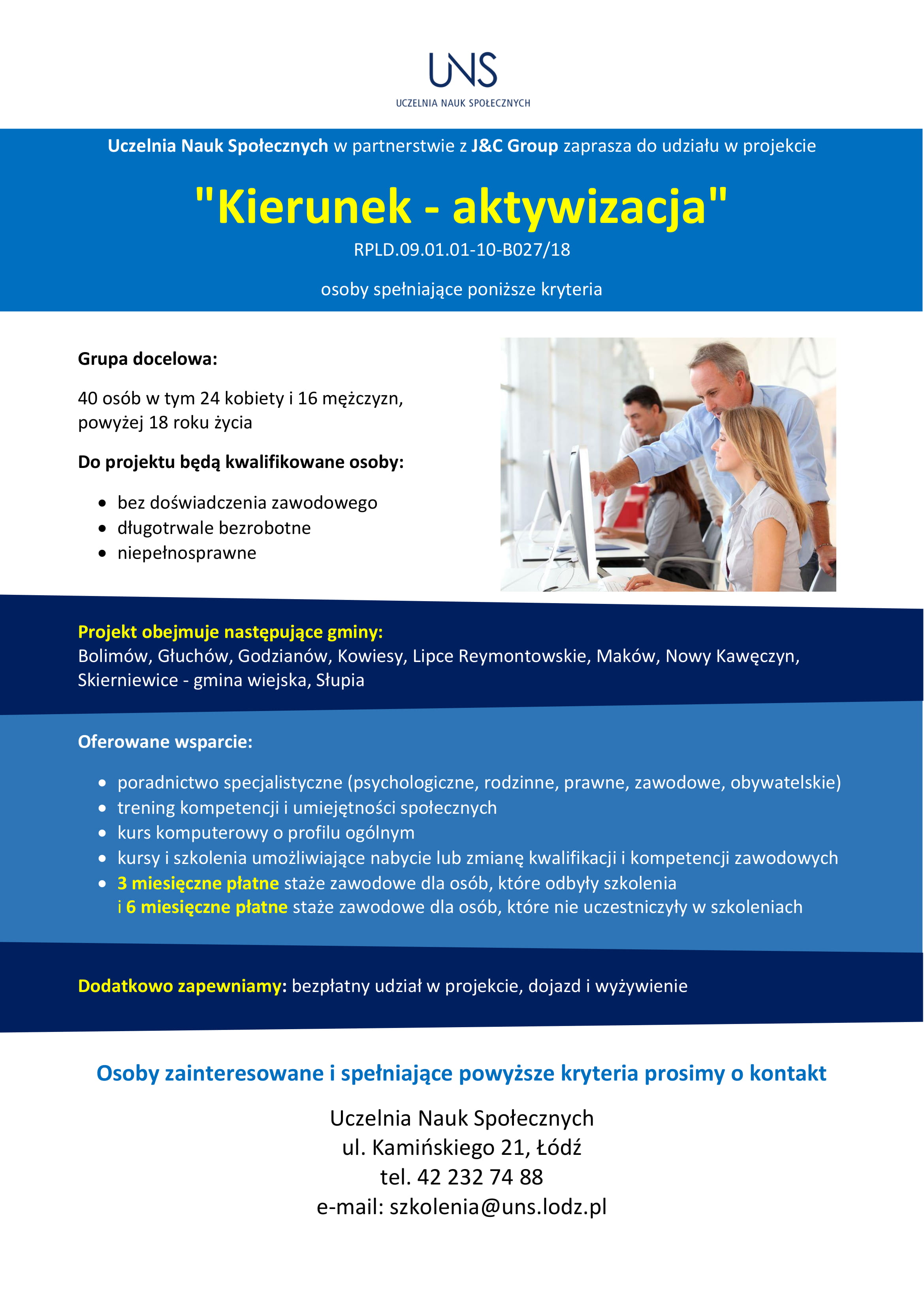 Plakat projektu Kierunek - Aktywizacja